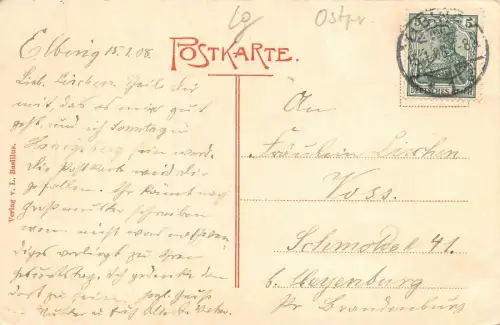 Elbing Kasinogarten Postkarte AK 1908