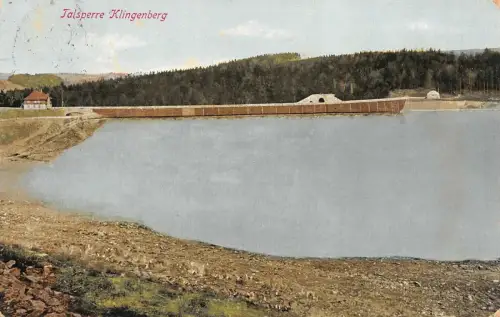 Totalansicht von der Talsperre Klingenberg Sachsen Postkarte AK 1916