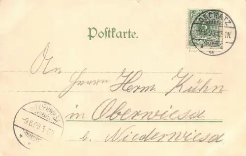 Gruss vom Collmberg bei Oschatz Sachsen Postkarte AK 1899