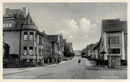 Luftkurort Castellaun, Bahnhofsstraße Fotopostkarte