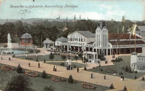 Gewerbe- u. Industrie-Ausstellung Zwickau Postkarte AK