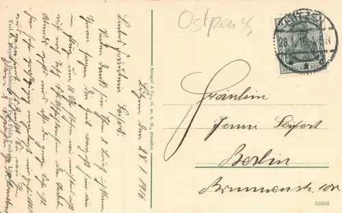 Lötzen Ostpr. Marktplatz mit Kirche Postkarte AK 1916