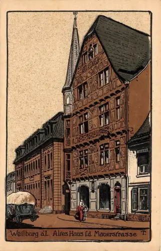 Weilburg an der Lahn, Altes Haus in der Mauerstrasse AK