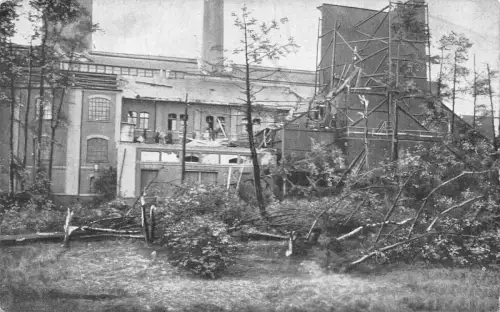 Sturm-Katastrophe Chemnitz Elektrizitätswerk 1916 Postkarte