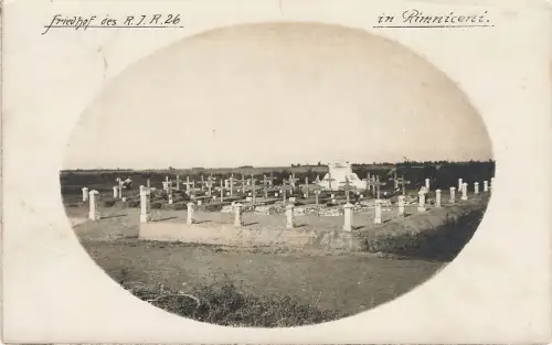 Friedhof des R.I.R 26 in Rimniceni Postkarte AK