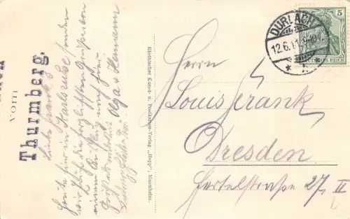 AK Durlach Strasse Häusedr Blick auf den Turmberg Baden-Württemberg AK 1911