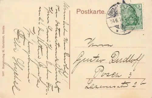 Blick auf Promenade und Strand in Swinemünde Pommern Postkarte AK 1910