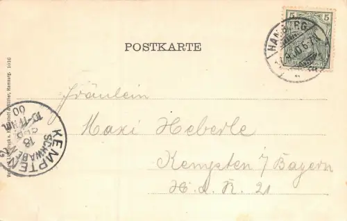 Hamburg Neuer Jungfernstieg Postkarte AK 1900