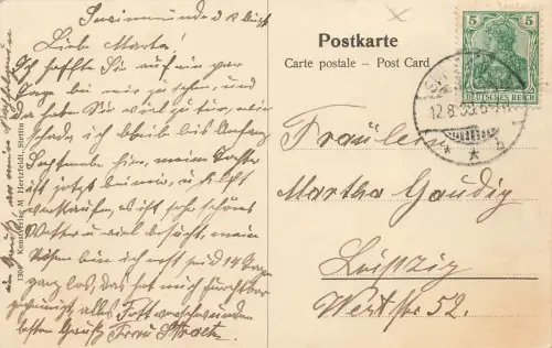 Strandleben in Ostseebad Swinemünde Pommern Postkarte AK 1908