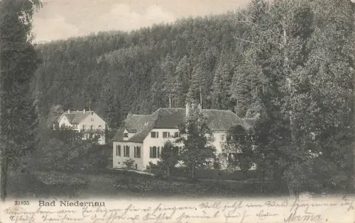 Blick auf Gasthaus in Bad Niedernau Baden-Württemberg Postkarte AK 1905