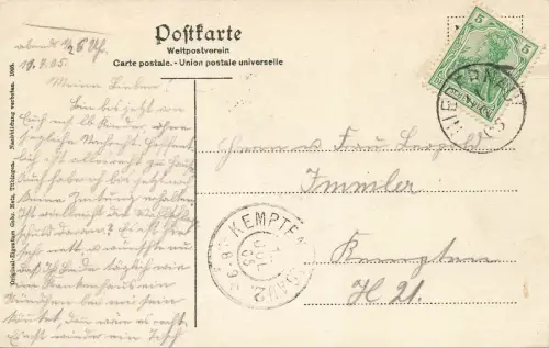 Blick auf Gasthaus in Bad Niedernau Baden-Württemberg Postkarte AK 1905