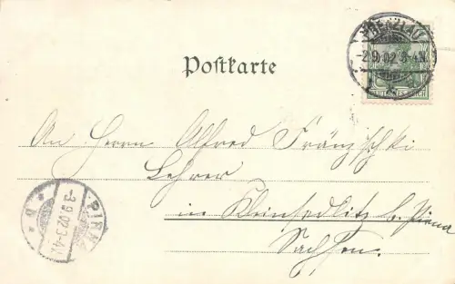 Prenzlau Marienkirche, Boote, Brandenburg Postkarte 1902