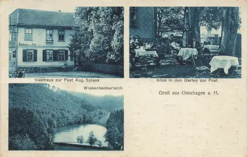 Gruß aus Osterhagen am Harz mit Gasthaus zur Post in Sachsen Postkarte AK 1932