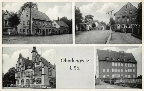 Oberlungwitz i. Sa. Rathaus Schule Postkarte AK 1960