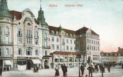 Blick auf den Erfurter Hof in Thüringen Postkarte AK