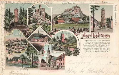Gruss aus Nordböhmen Sternberg, Jütteberg Böhmen Postkarte AK 1905
