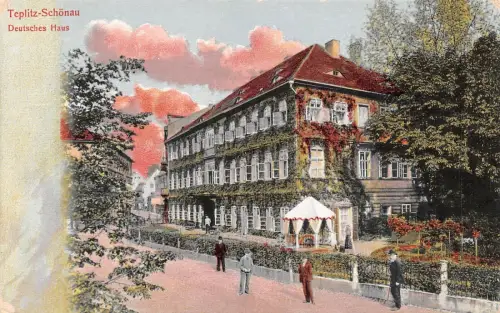 Teplitz-Schönau (Teplice) Deutsches Haus Postkarte