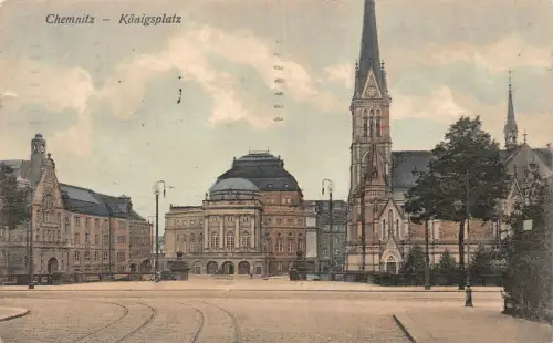 Chemnitz Königsplatz Postkarte AK 1926