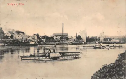 Stadtansicht Strehla an der Elbe Sachsen Postkarte AK 1916