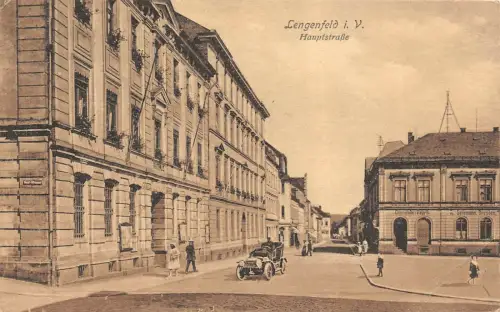 Lengenfeld i. V. Hauptstraße Chocoloda-Fabrik Postkarte AK 1926