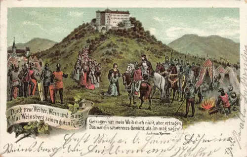 Spruchkarte Ansicht Weinsberg Baden-Württemberg Postkarte AK 1906