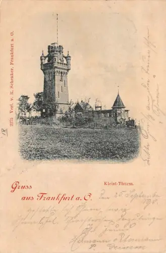 Gruss aus Frankfurt a. O. Kleist-Thurm Postkarte AK 1898