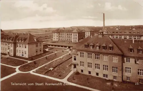 Staatliches Krankenstift Zwickau Sachsen Postkarte AK 1934