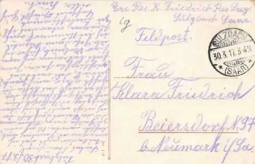 Saarbrücken Bergamt mit Trierer Straße Postkarte 1917