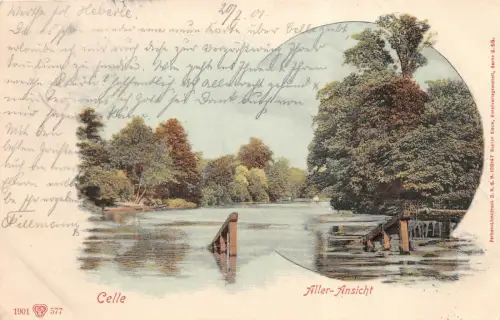 Celle Aller-Ansicht Niedersachsen Postkarte AK 1901
