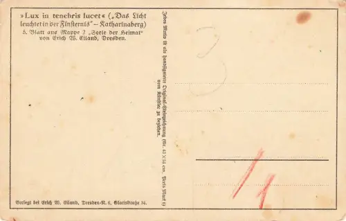 Das Licht leuchtet in der Finsternis Katharinaberg Böhmen Erich W. Eiland AK