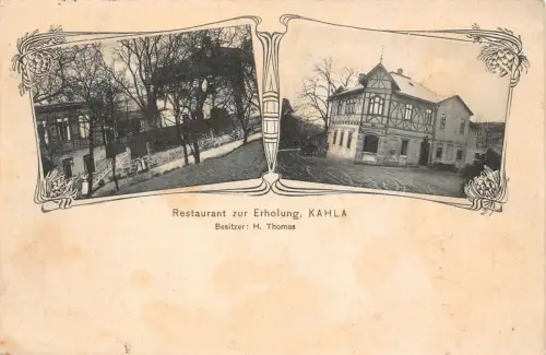 Restaurant zur Erholung Kahla Besitzer H. Thomas Feldpost AK 1915