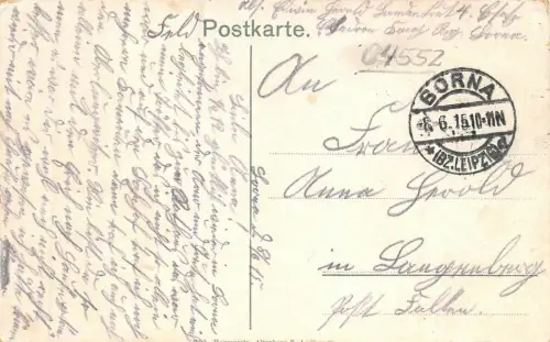Breiter Teich in Borna Sachsen Postkarte AK 1915