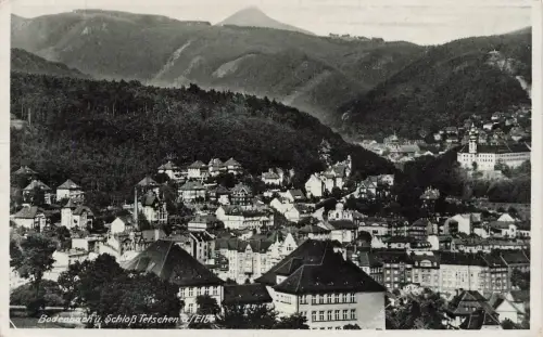 Bodenbach und Schloss Tetschen an der Elbe Böhmen Postkarte AK 1941