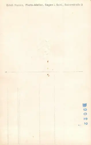 Schulkinder mit Pappmachee Hase Fotokarte Sagan Schlesien