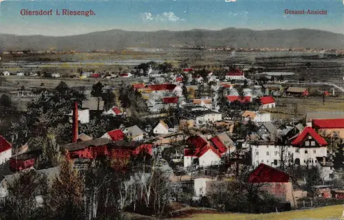 Giersdorf (Podgórzyn) im Riesengebirge Gesamt-Ansicht AK