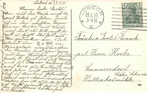 Lübeck Haus der Schiffergesellschaft AK 1915