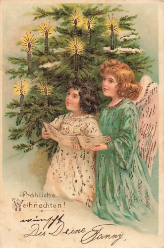 Fröhliche Weihnachten Postkarte Haschau 1905