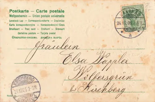 Fröhliche Weihnachten Postkarte Haschau 1905