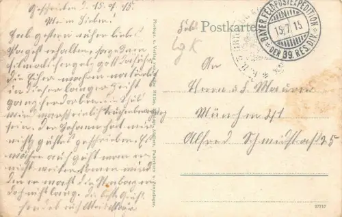 Kriegsgefangene Franzosen beim Barackenbau Patriotika Postkarte AK 1915