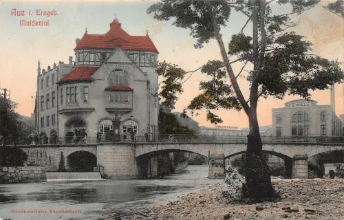 Aue i. Erzgeb. Muldental Postkarte AK