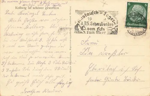 Wappen im Rosengarten Ostseebad Kolberg Pommern Postkarte AK 1938