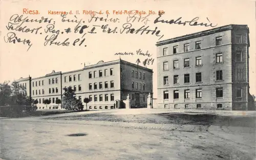 Kaserne des Regiments No. 68 Riesa Sachsen Postkarte AK 1916