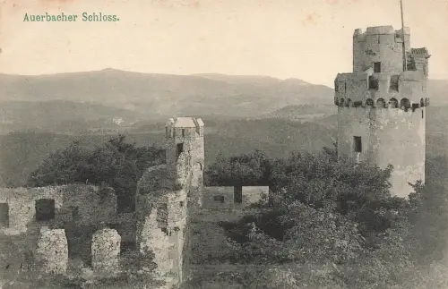 Schloss in Auerbach Hessen Postkarte AK 1907