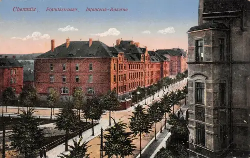 Chemnitz Planitzstrasse Infanterie-Kaserne Postkarte