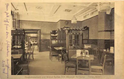 Haupt-Ausschank Wiener Kaffee Zum Moniger Karlsruhe Feldpostkarte AK 1918