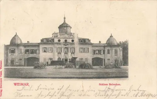 Schloss Belvedere in Weimar Thüringen Postkarte AK 1903
