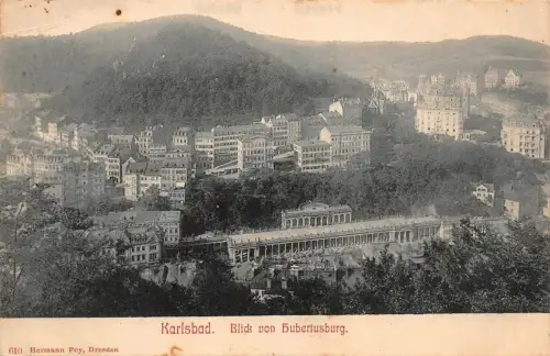 Karlsbad Blick von Hubertusburg Postkarte AK 1905