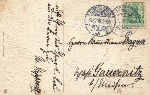 Prosit Neujahr 1911 Blumen Töpfe Postkarte AK 1910