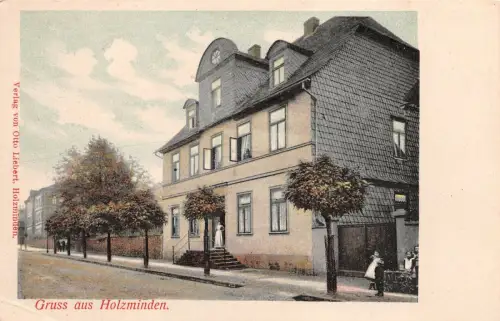 Gruss aus Holzminden mit Haus Niedersachsen Postkarte AK