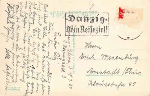 Oliva Blick auf Dompfarrkirche und Schloss Postkarte AK